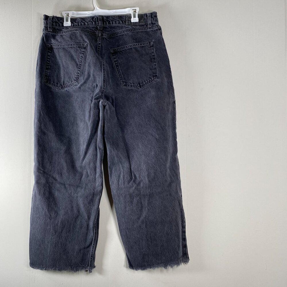 Urban Outfitters BDG Jack Wide Leg Jeans Men's 34 High Rise Gray Frayed Hem - Picture 2 of 14